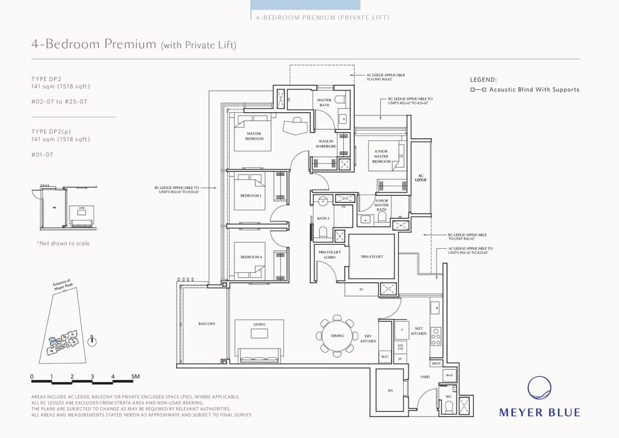 Floor plan DP2 — 4 Bedroom Premium (Private Lift)