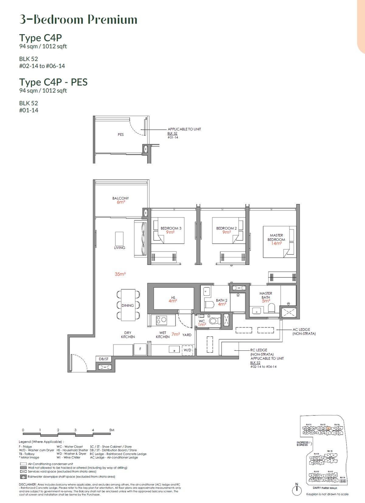 Floor plan C4P — 3 Bedroom Premium