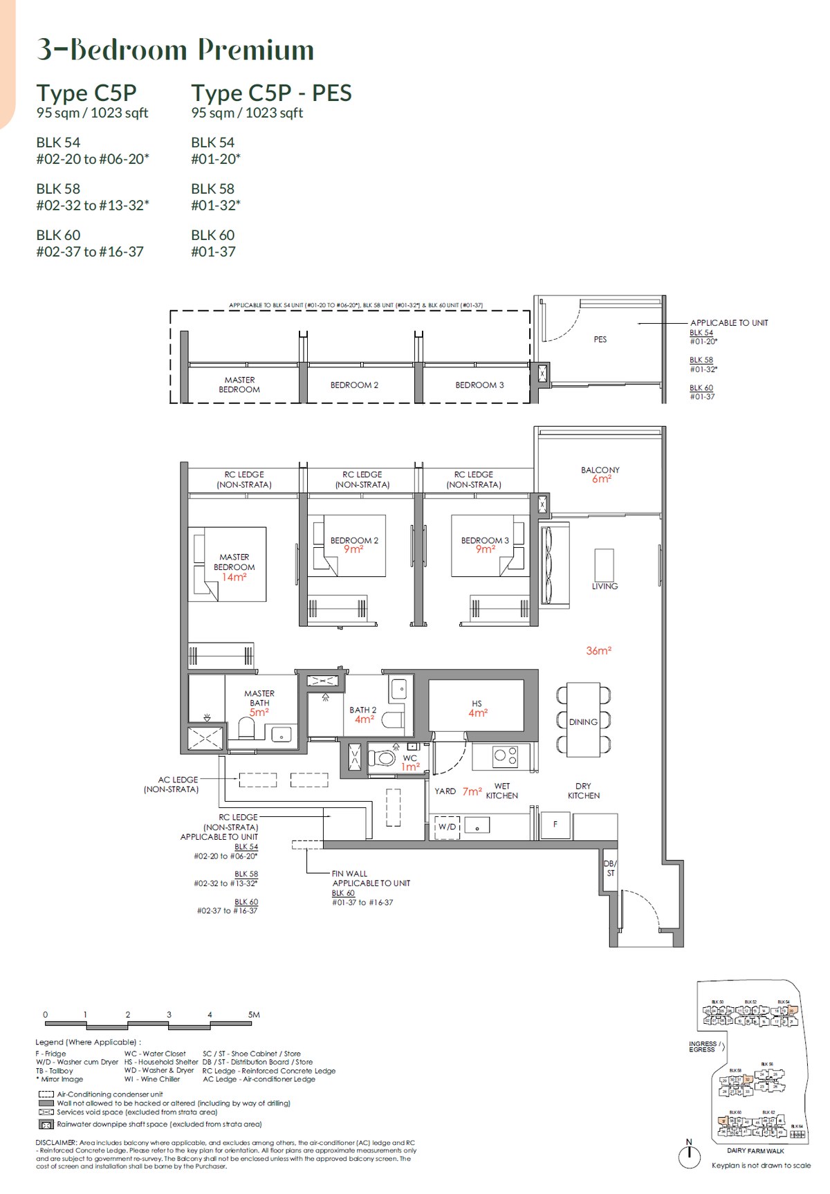 Floor plan C5P — 3 Bedroom Premium