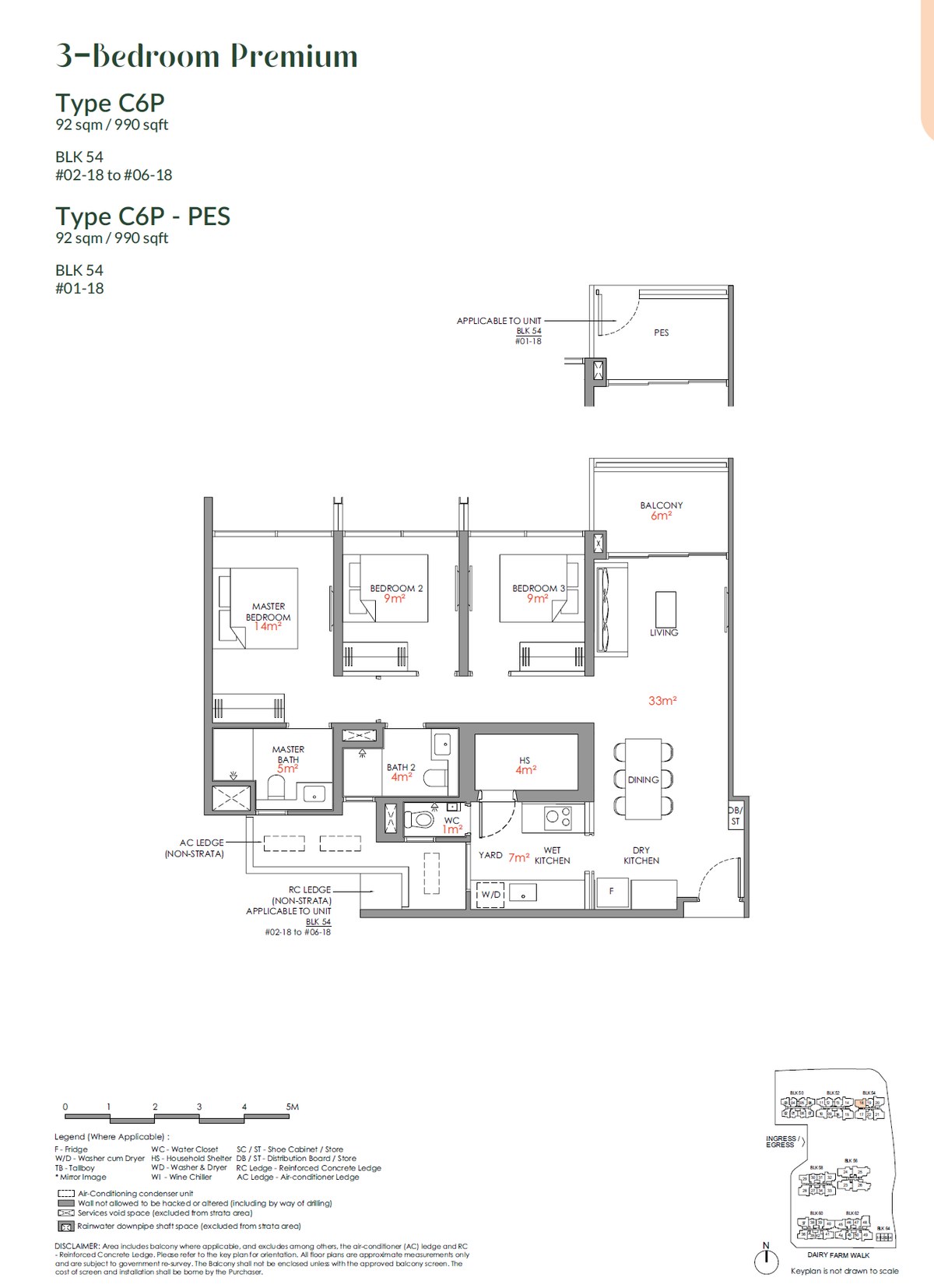 Floor plan C6P — 3 Bedroom Premium