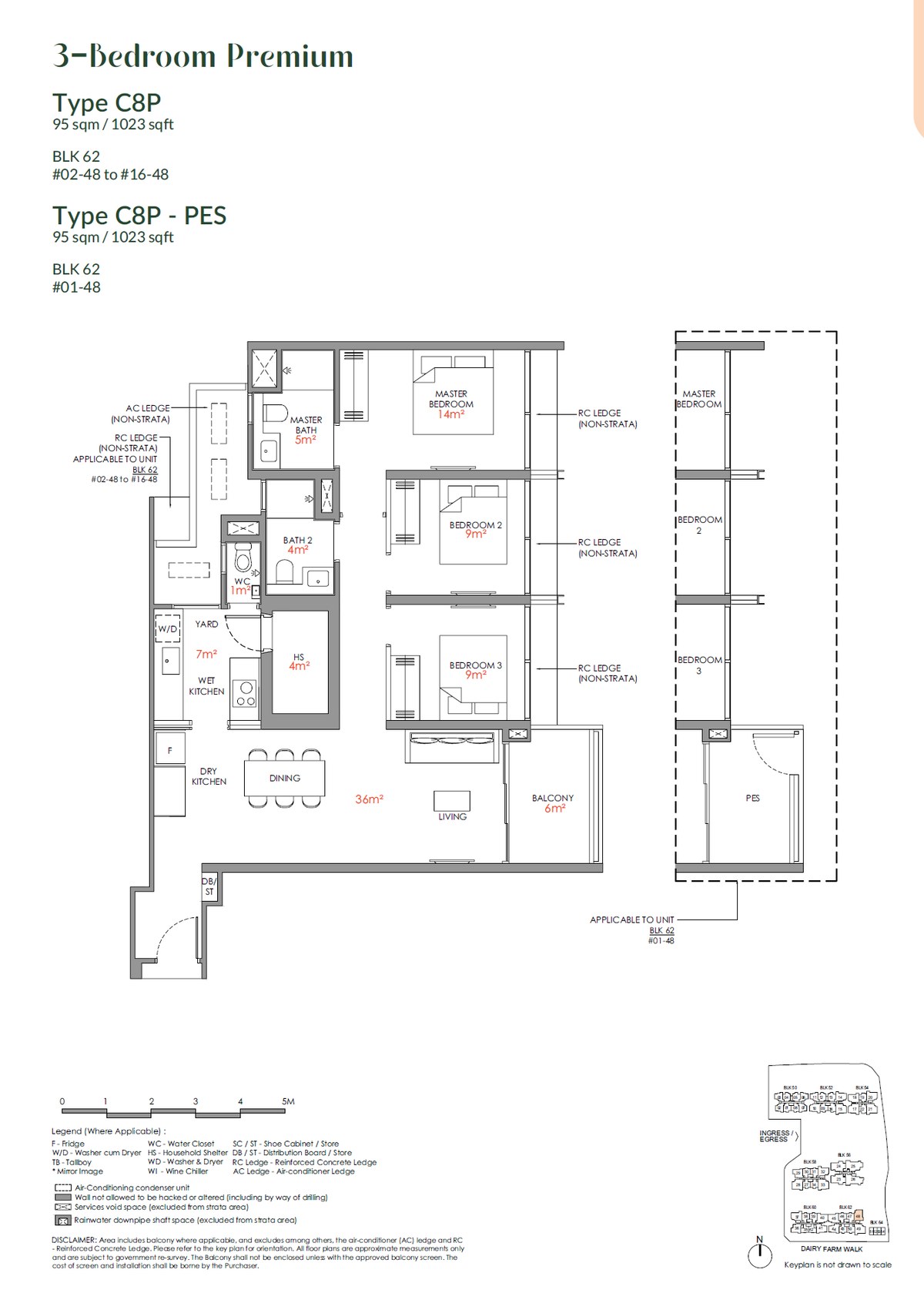 Floor plan C8P — 3 Bedroom Premium
