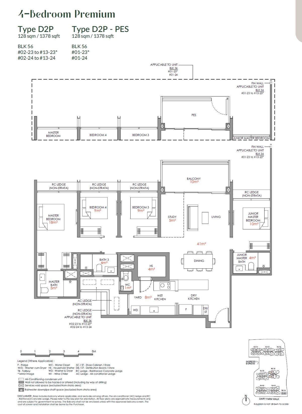 Floor plan D2P — 4 Bedroom Premium