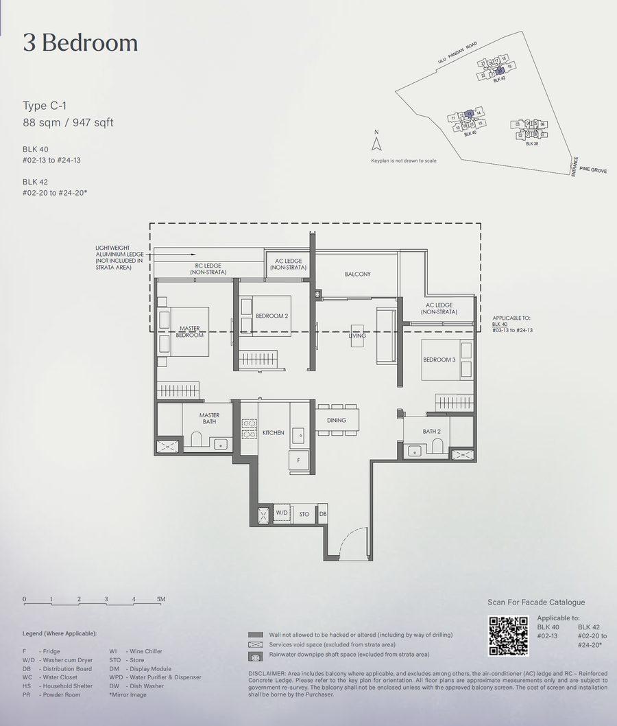 Floor plan C-1 — 3 Bedroom