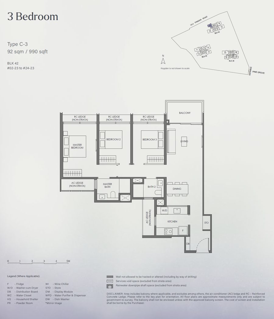 Floor plan C-3 — 3 Bedroom
