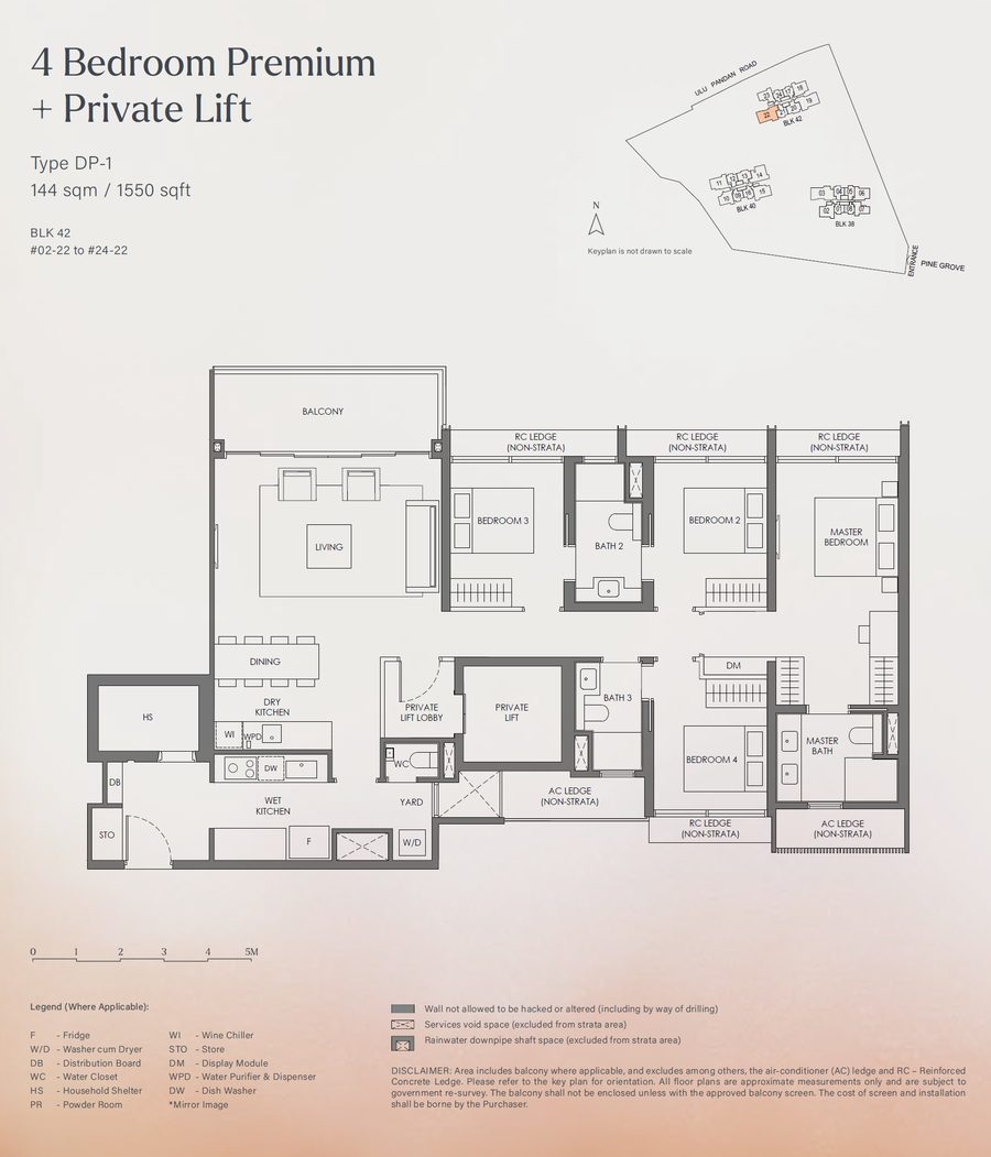 Floor plan DP-1 — 4 Bedroom premium +Private Lift