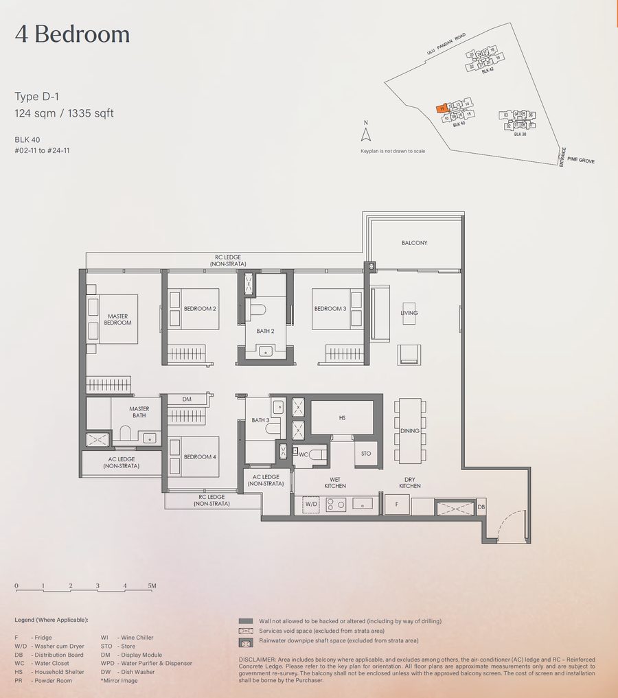 Floor plan D-1 — 4 Bedroom