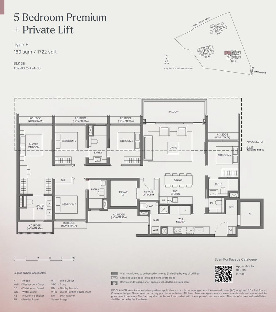 Floor plan E — 5 Bedroom premium +Private Lift