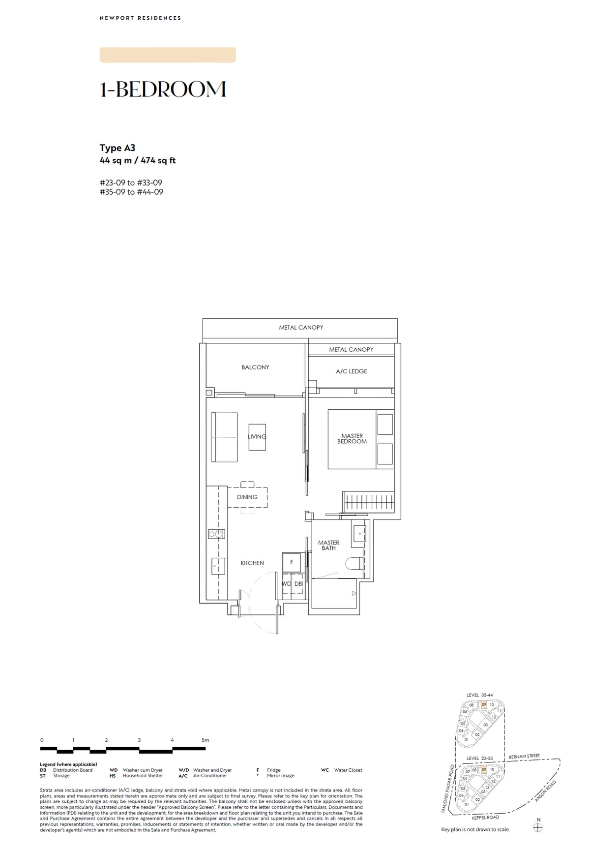 Floor plan A3 — 1 Bedroom