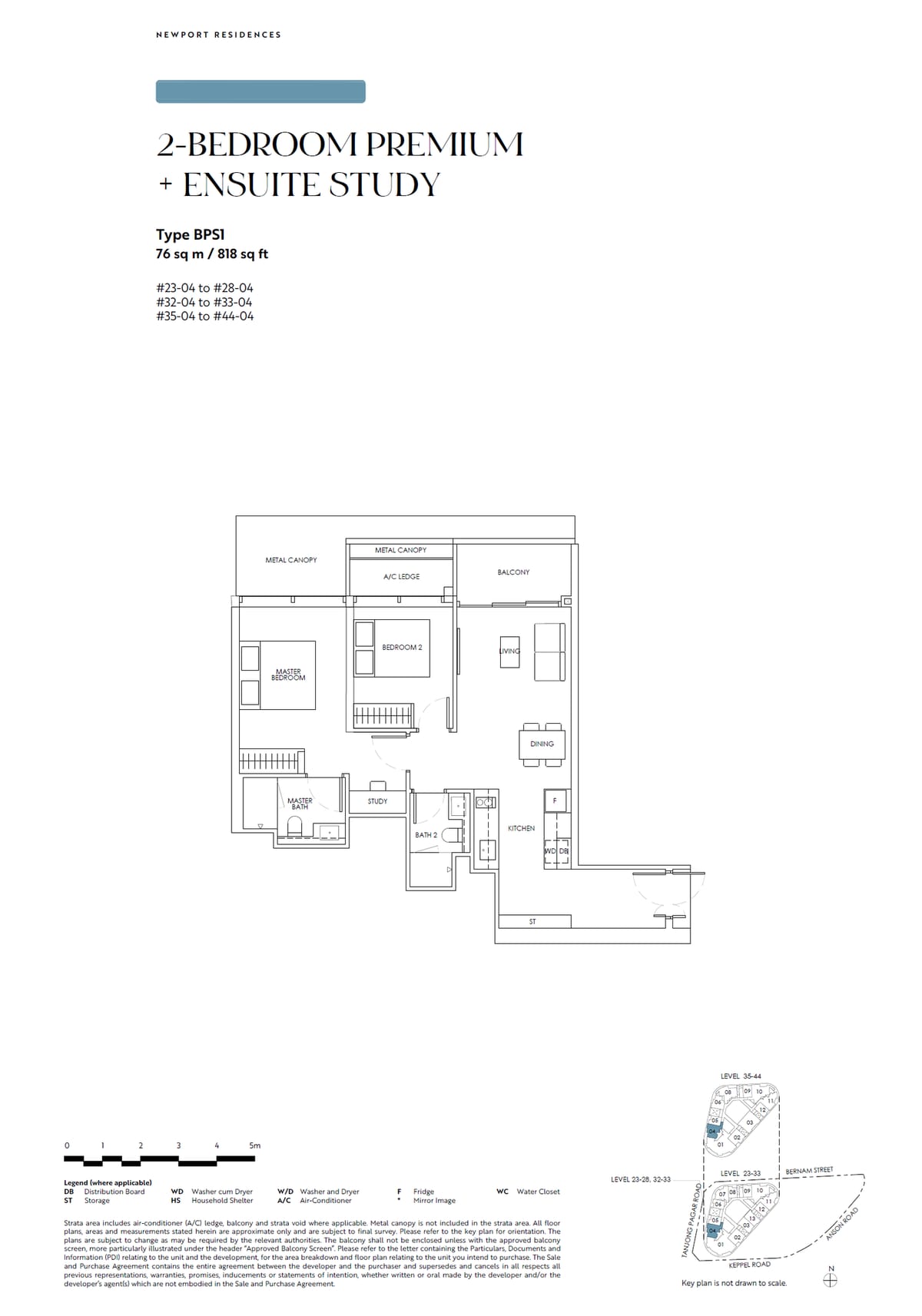 Floor plan BPS1 — 2 Bedroom Premium + Ensuite Study