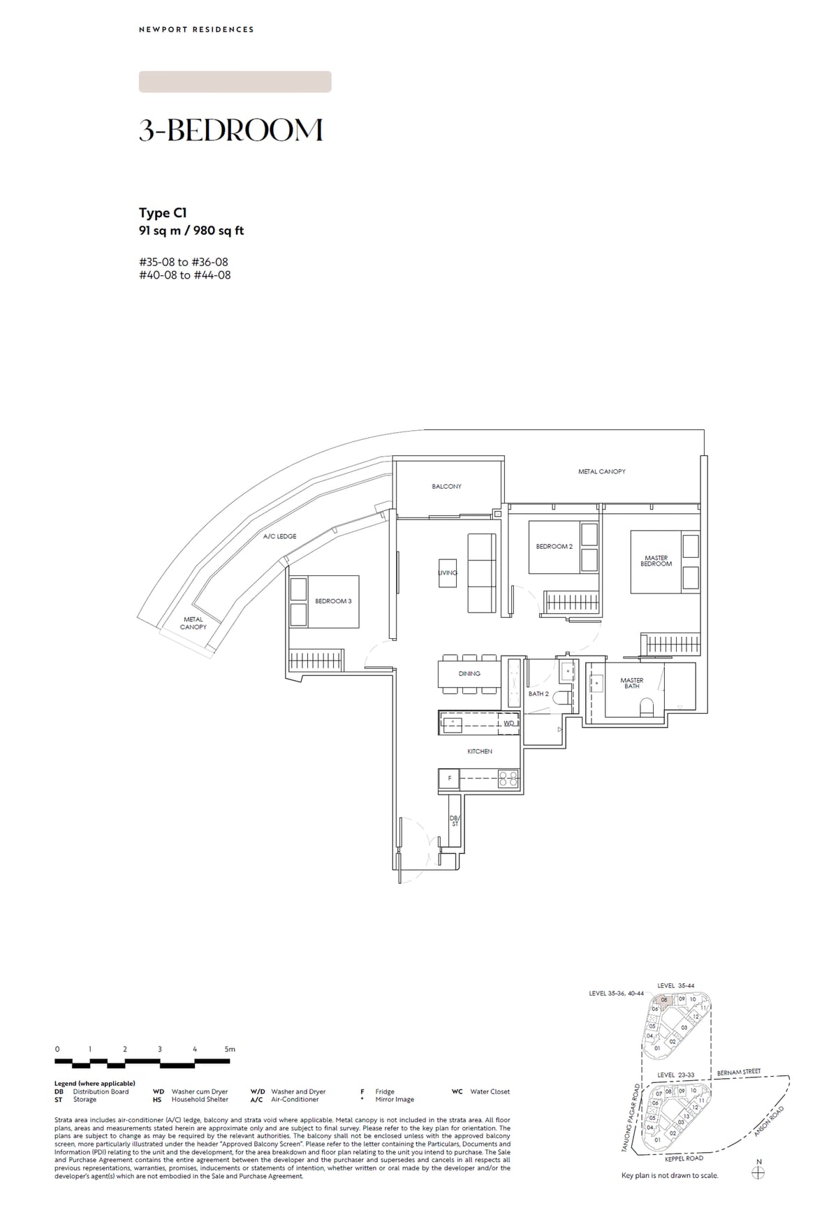 Floor plan C1 — 3 Bedroom