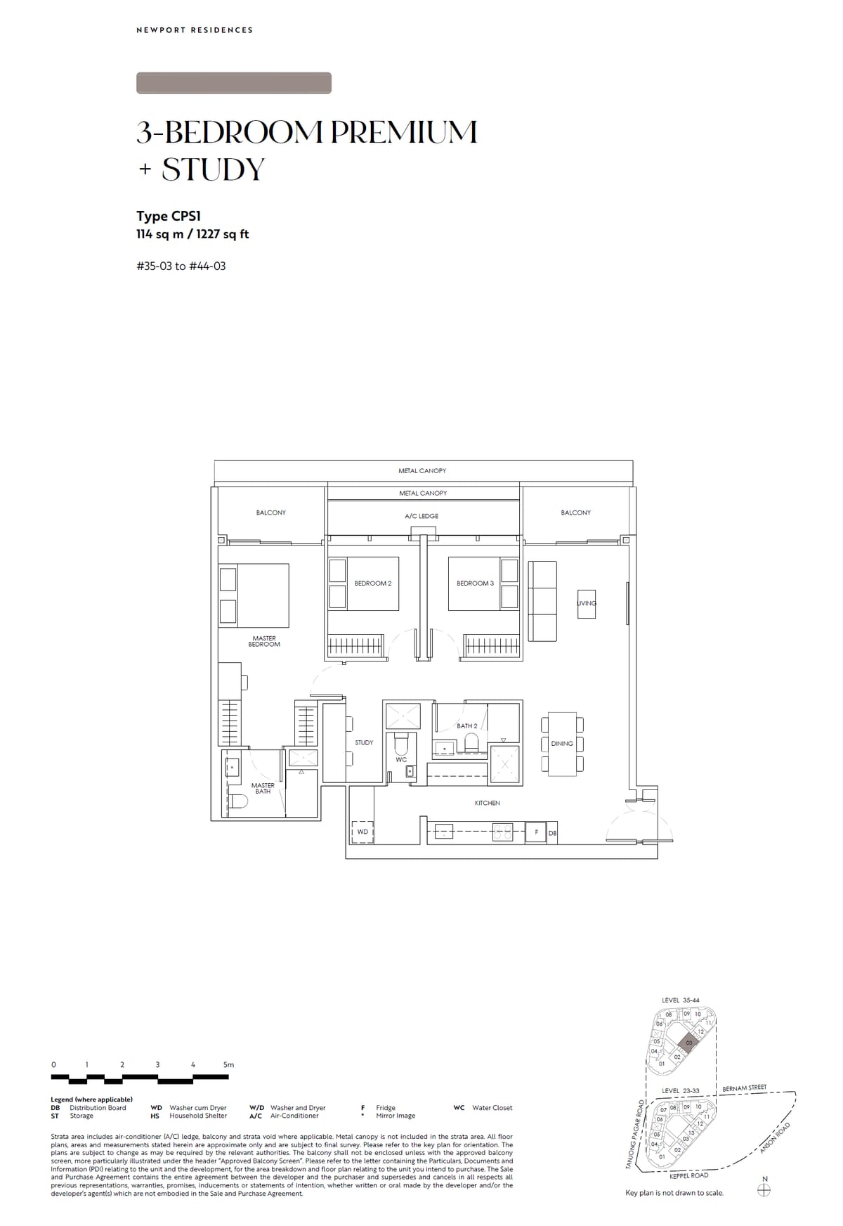 Floor plan CPS1 — 3 Bedroom + Study