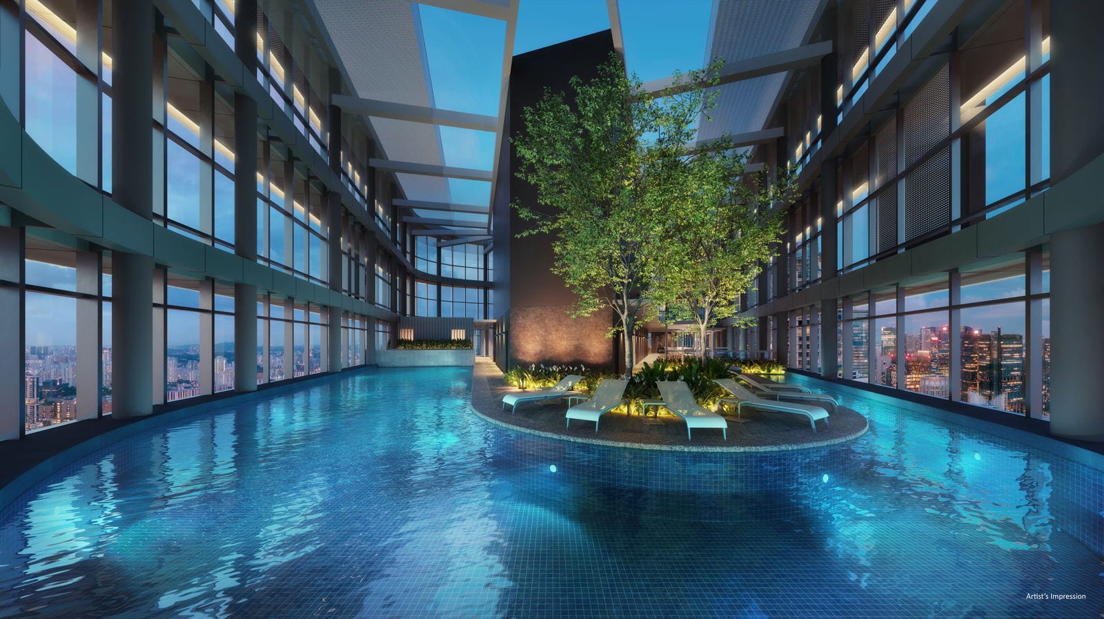 Newport Residences — sky pool, artist's impression