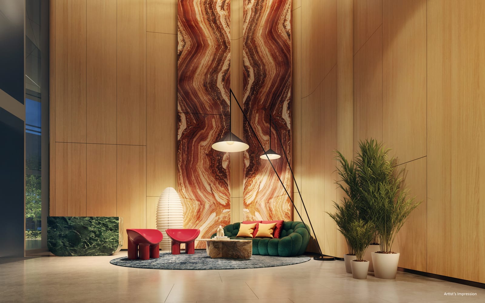Newport Residences — residential lobby render