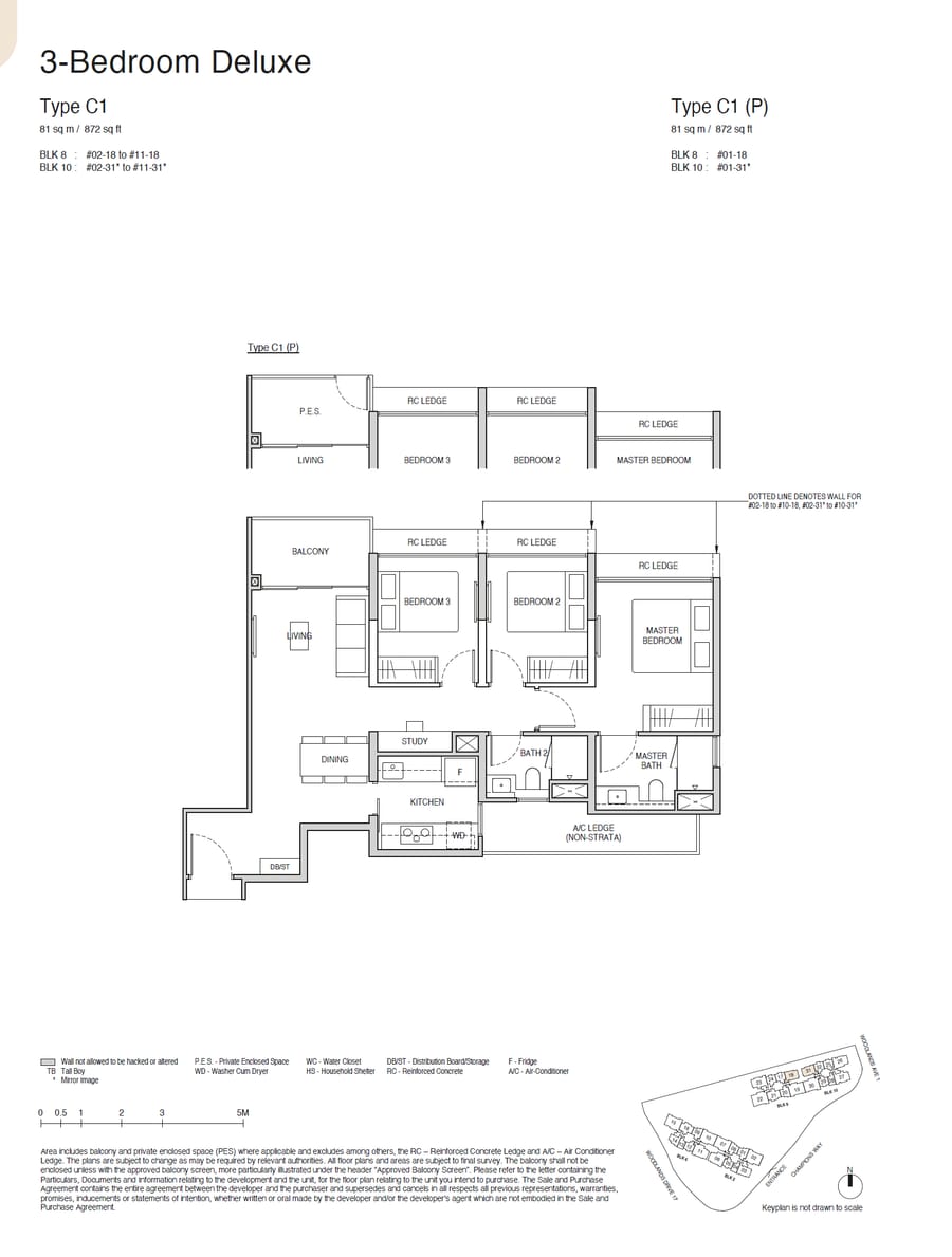 Floor plan C1 — 3 BEDROOM DELUXE