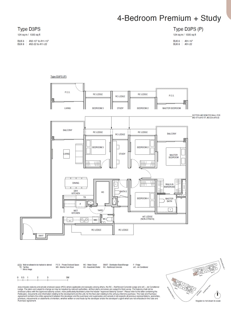 Floor plan D3PS — 4 BEDROOM PREMIUM + STUDY