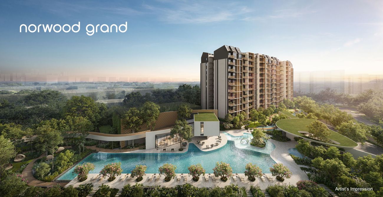 Norwood Grand — Aerial view in the evening, artist's impression
