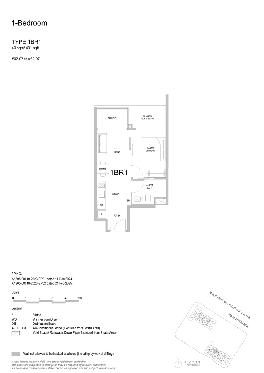 Floor plan 1BR1 — 1 Bedroom