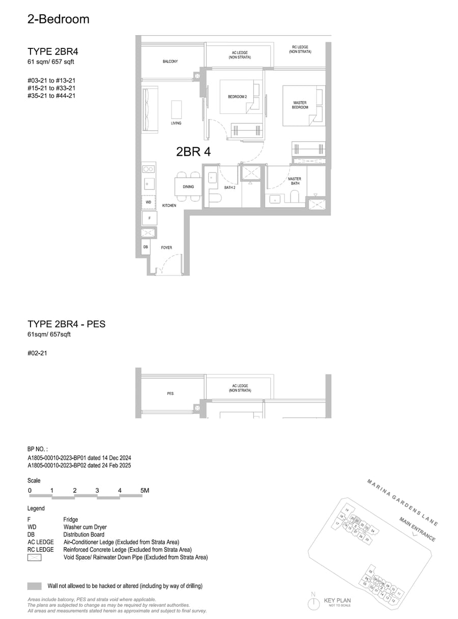 Floor plan 2BR4-PES — 2 Bedroom