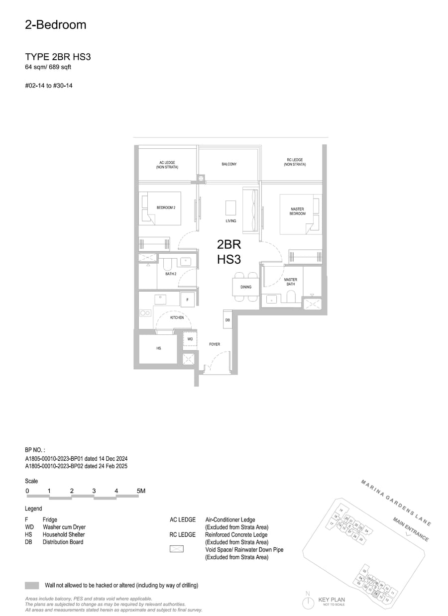 Floor plan 2BR HS3 — 2 Bedroom