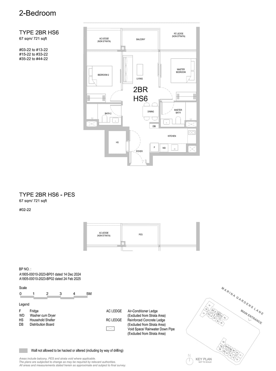 Floor plan 2BR HS6 — 2 Bedroom