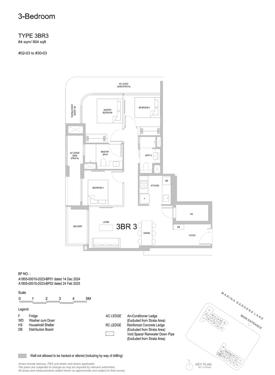 Floor plan 3BR3 — 3 Bedroom