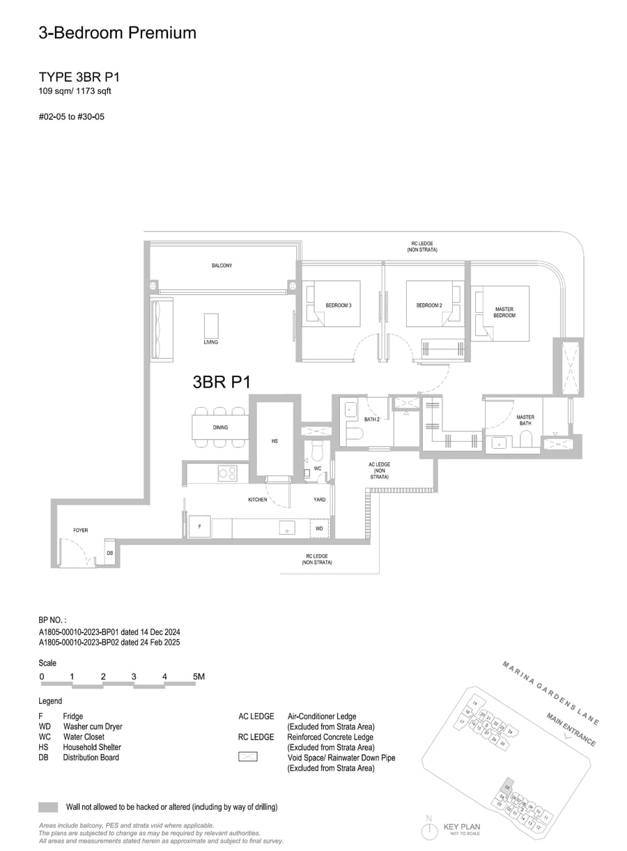 Floor plan 3BR P1 — 3 Bedroom Premium