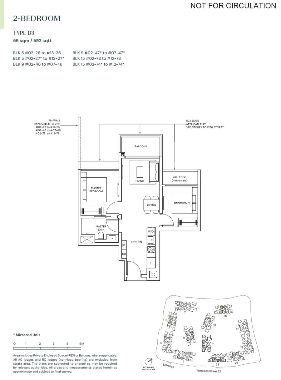 Floor plan B3 — 2 BEDROOM