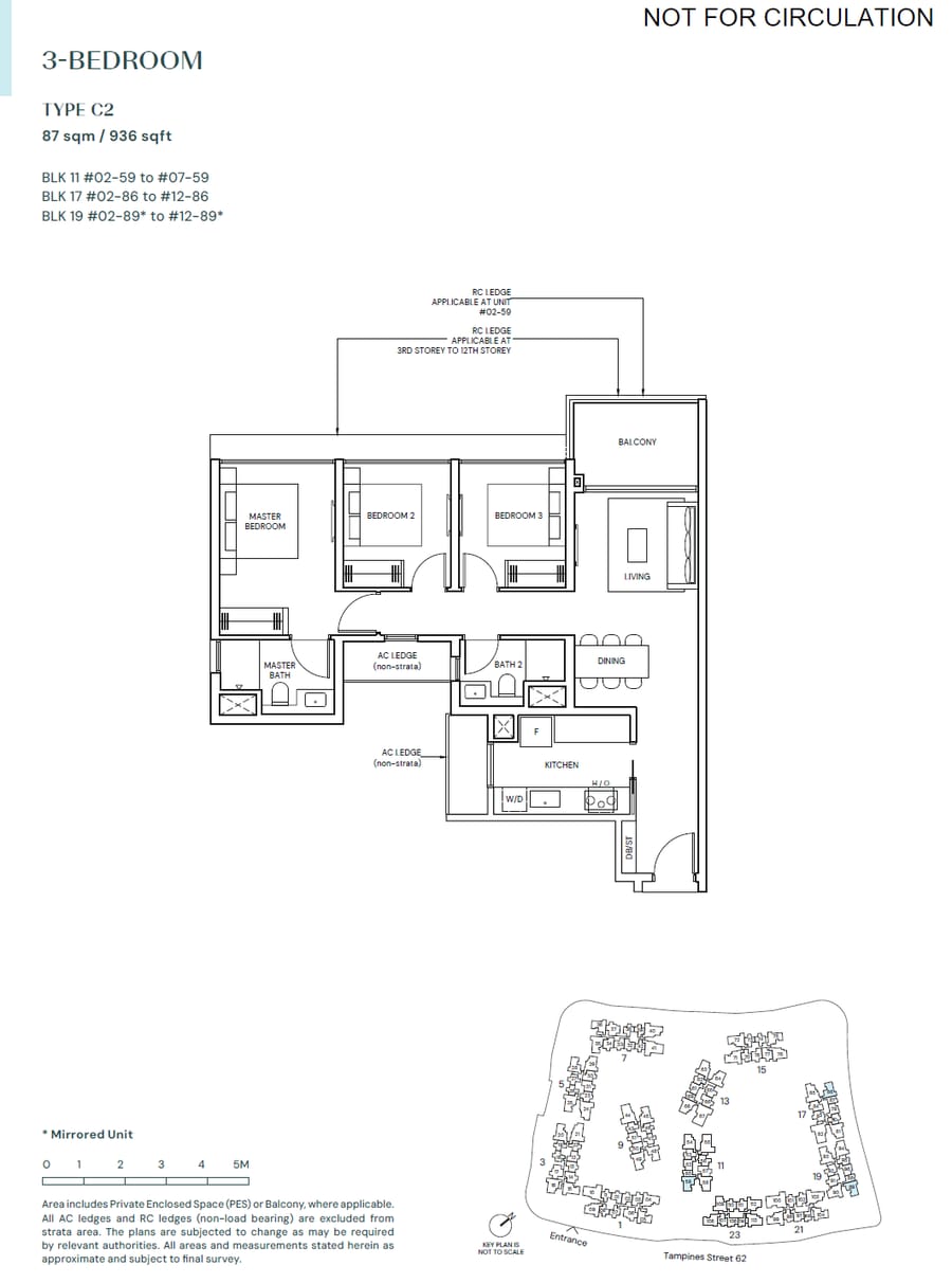 Floor plan C2 — 3 BEDROOM