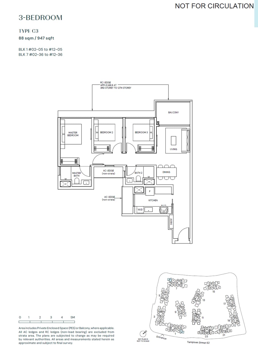 Floor plan C3 — 3 BEDROOM