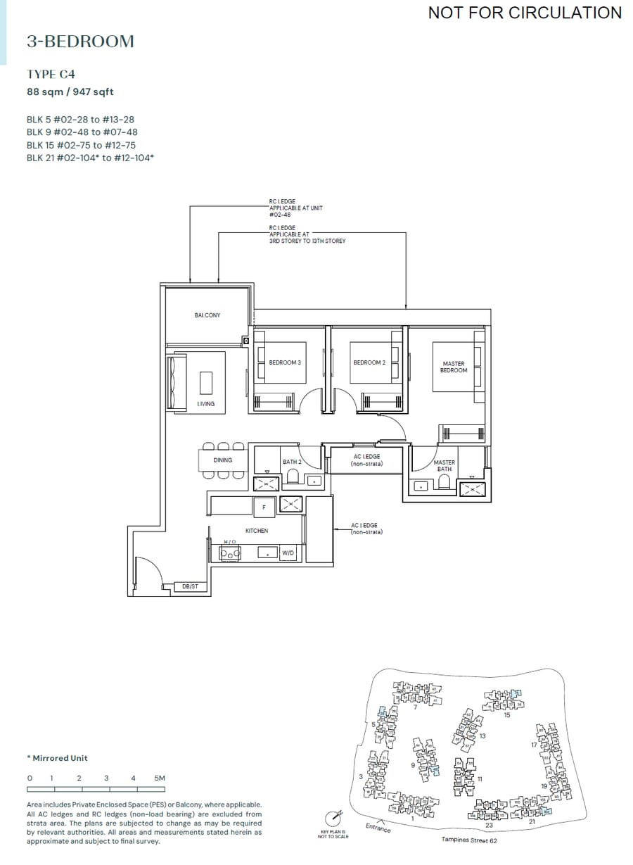 Floor plan C4 — 3 BEDROOM