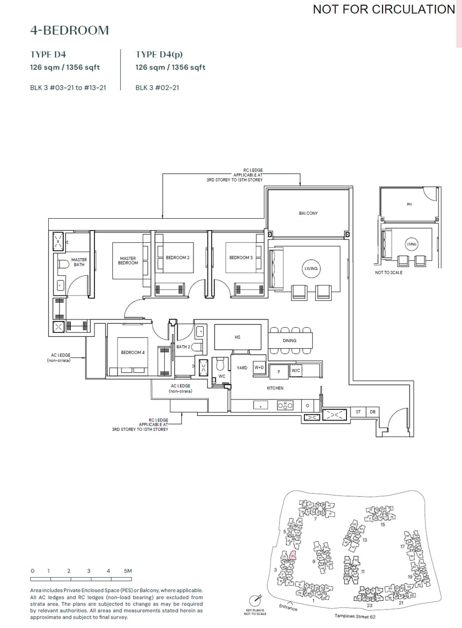 Floor plan D4 — 4 BEDROOM