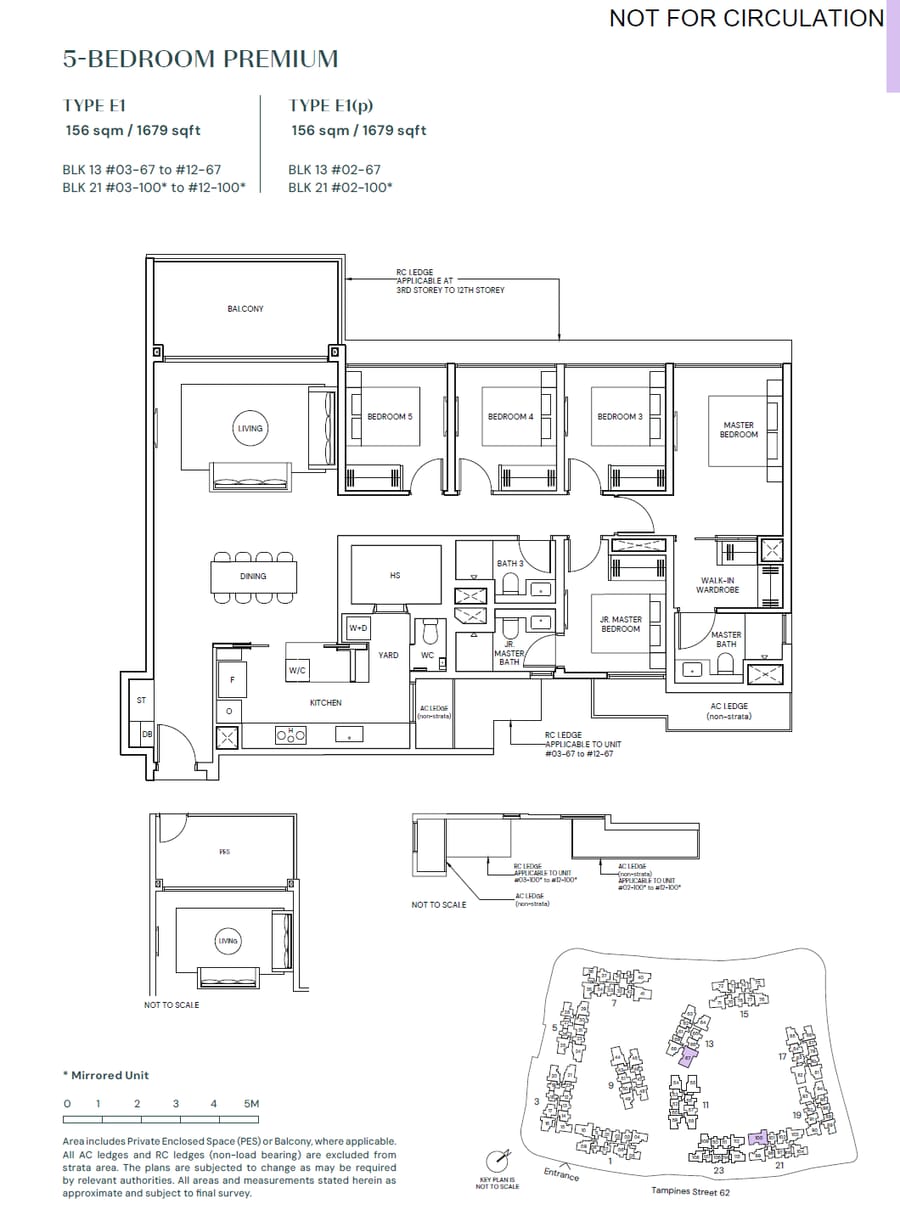 Floor plan E1 — 5 BEDROOM PREMIUM