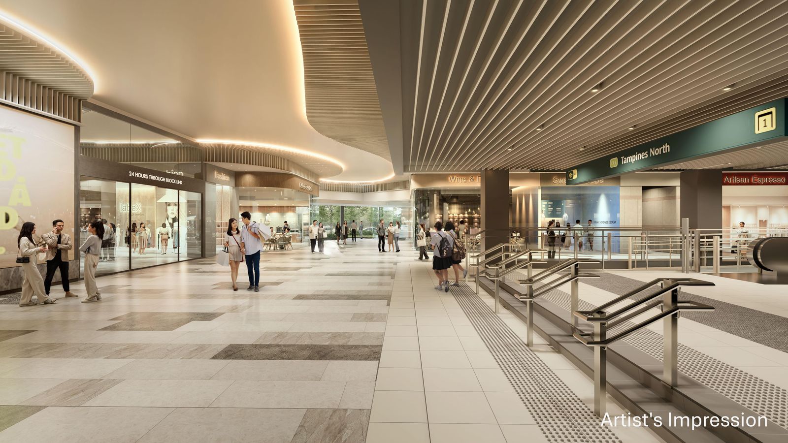 Parktown Residence — artist's impression of the direct Level 1 access to the MRT