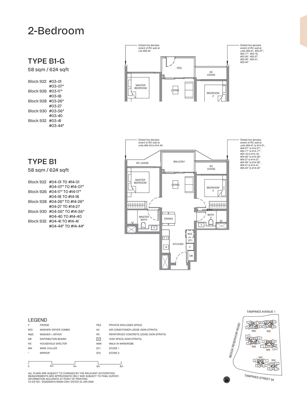Floor plan B1 — 2 Bedroom