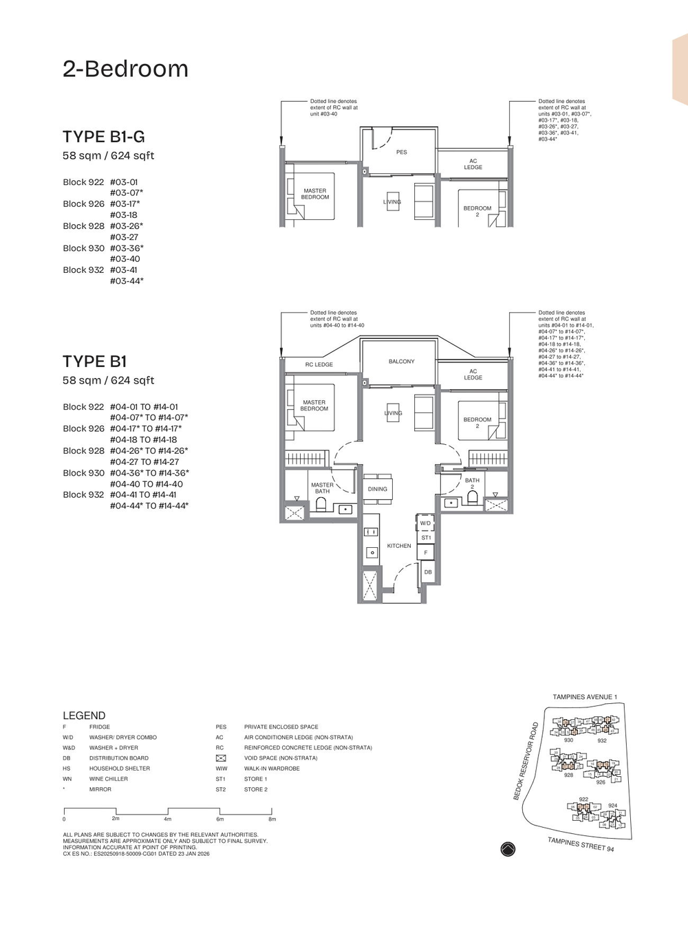 Floor plan B1-G — 2 Bedroom