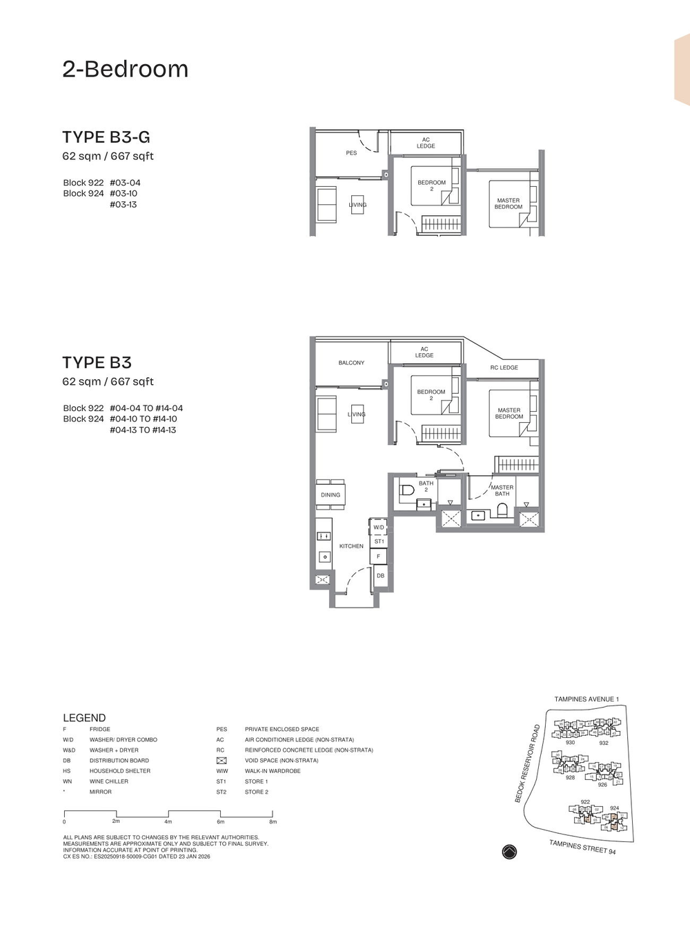 Floor plan B3 — 2 Bedroom