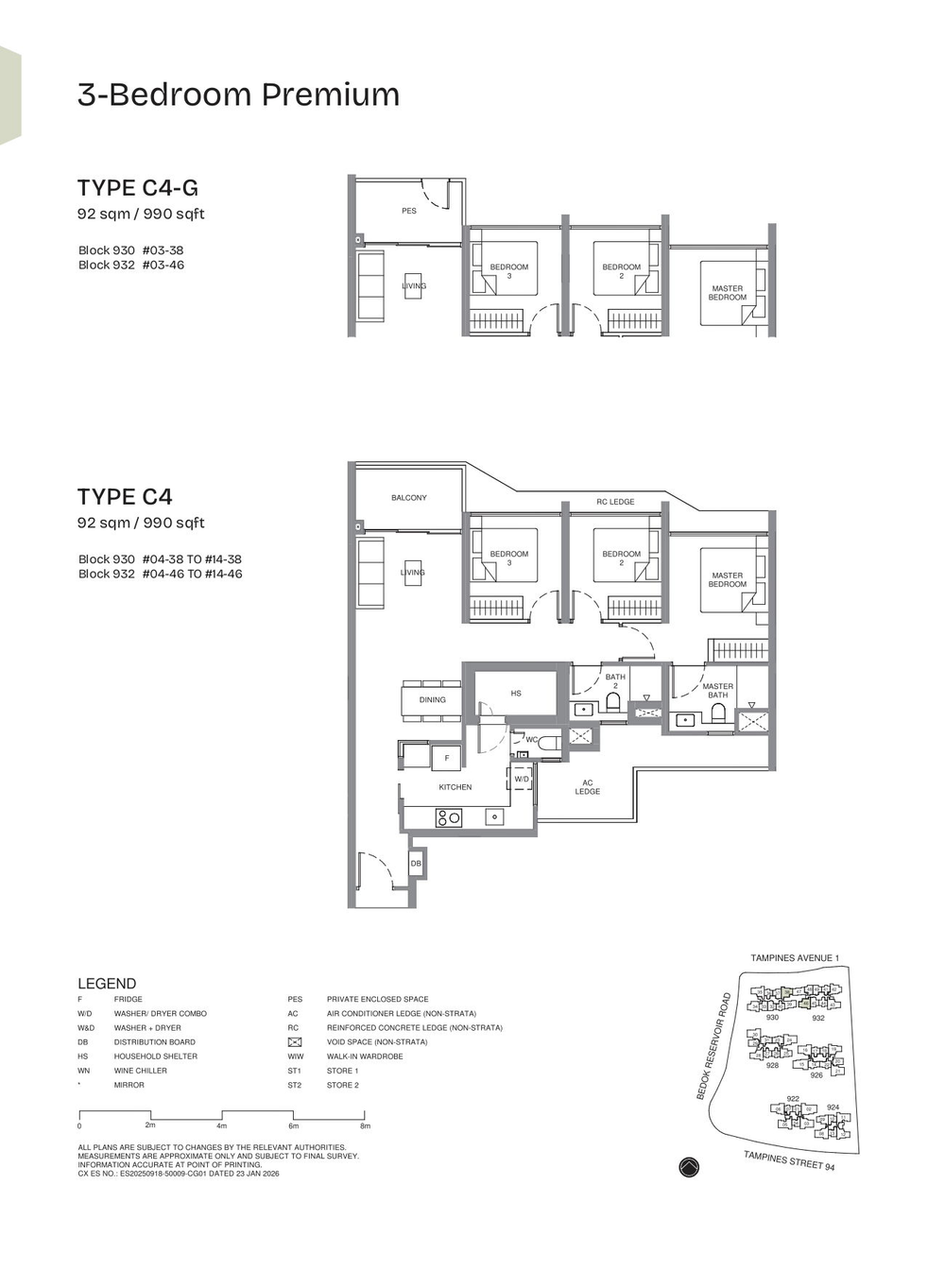 Floor plan C4-G — 3 Bedroom Premium
