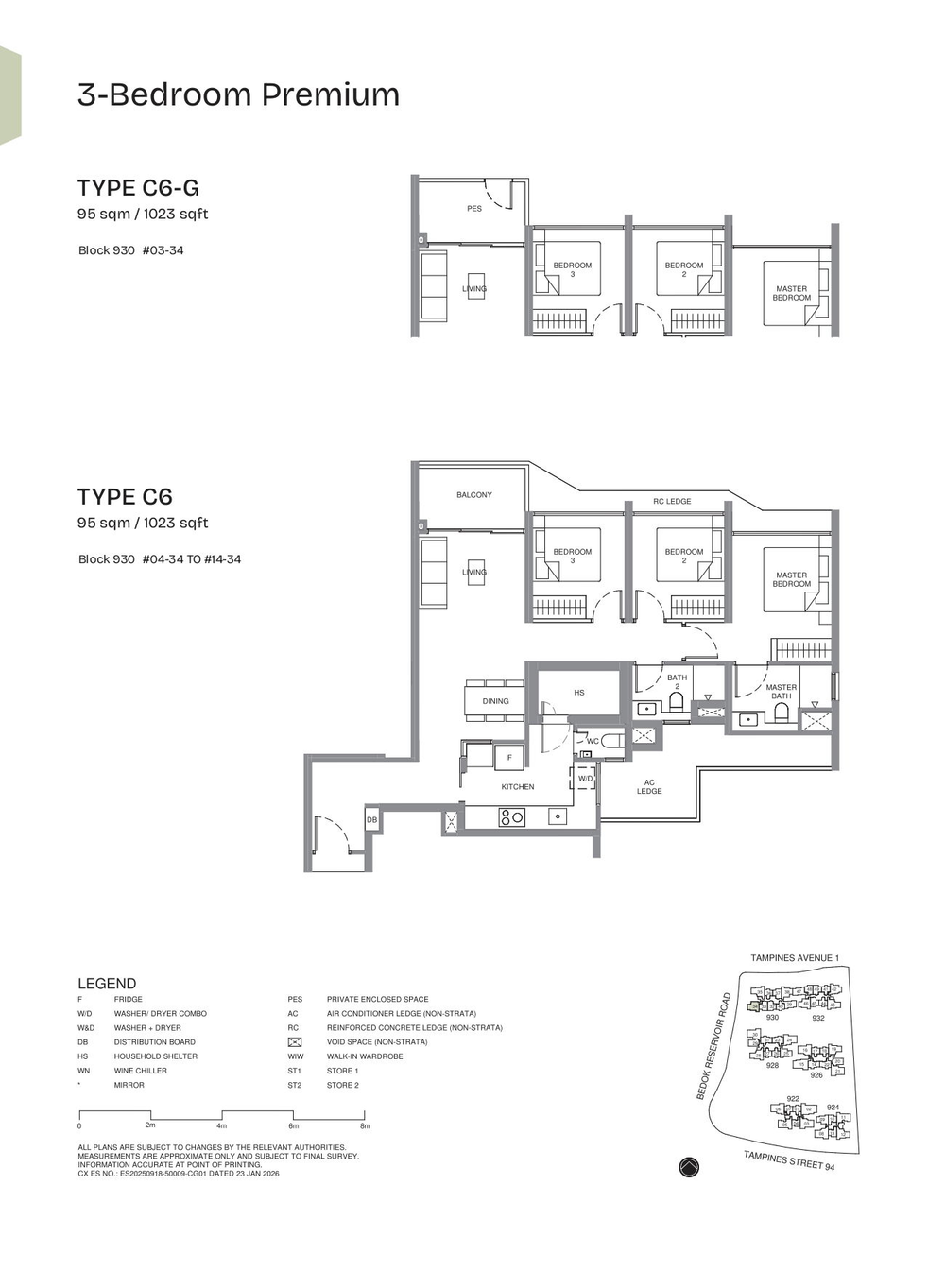 Floor plan C6 — 3 Bedroom Premium