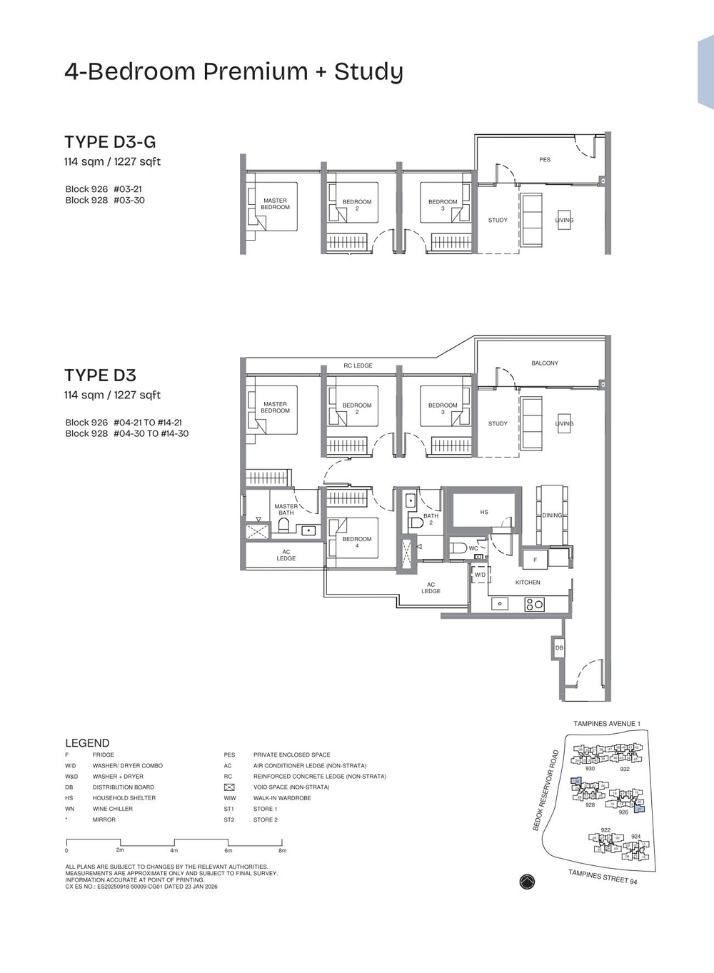 Floor plan D3 — 4 Bedroom Premium + Study