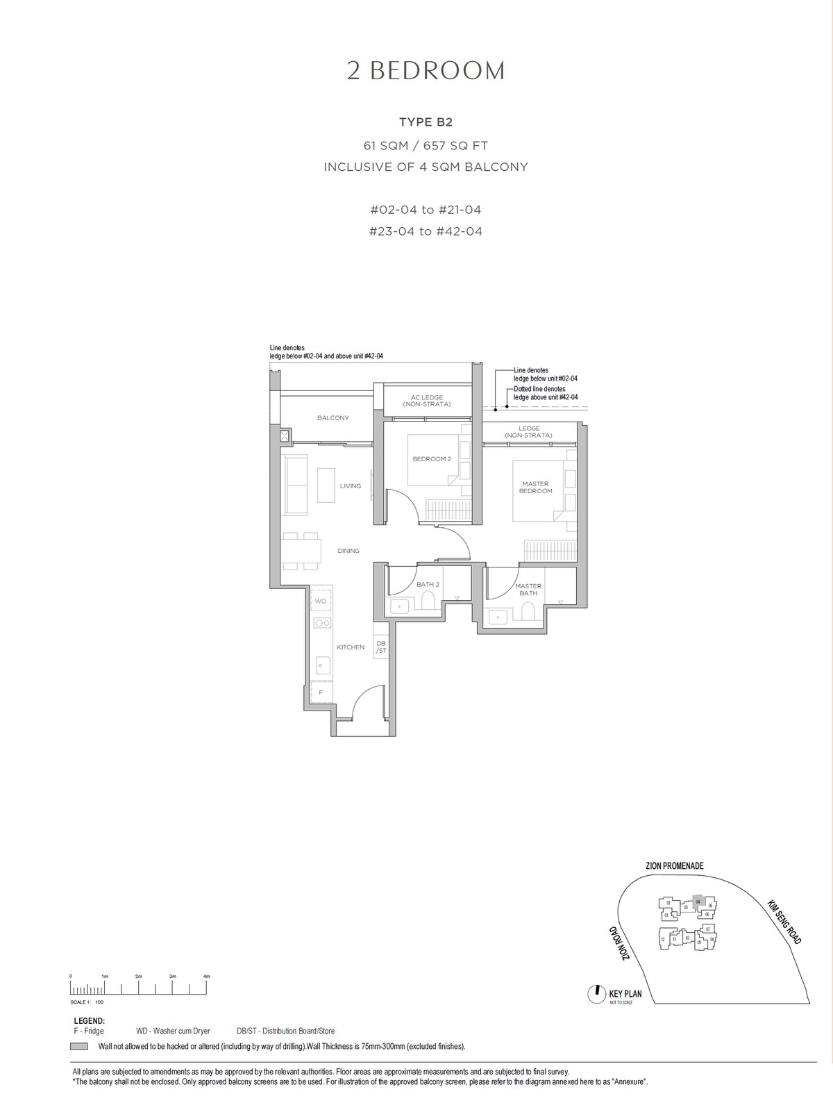 Floor plan B2 — 2 Bedroom · Promenade Peak