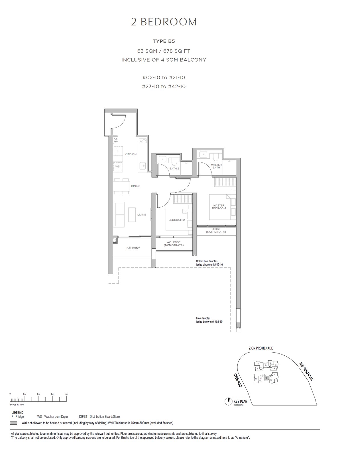 Floor plan B5 — 2 Bedroom · Promenade Peak