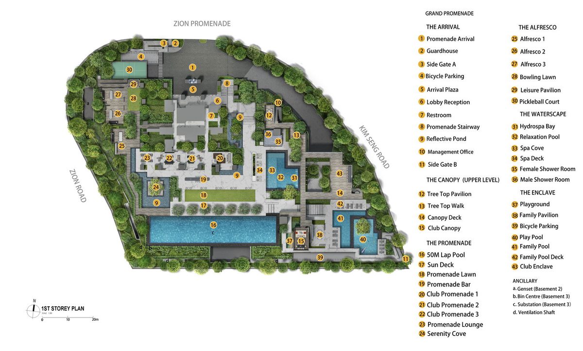 Promenade Peak — level-one amenity render
