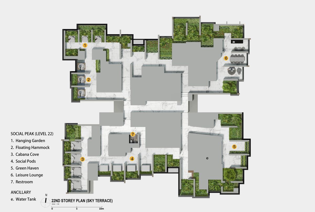 Promenade Peak — Social Peak level render