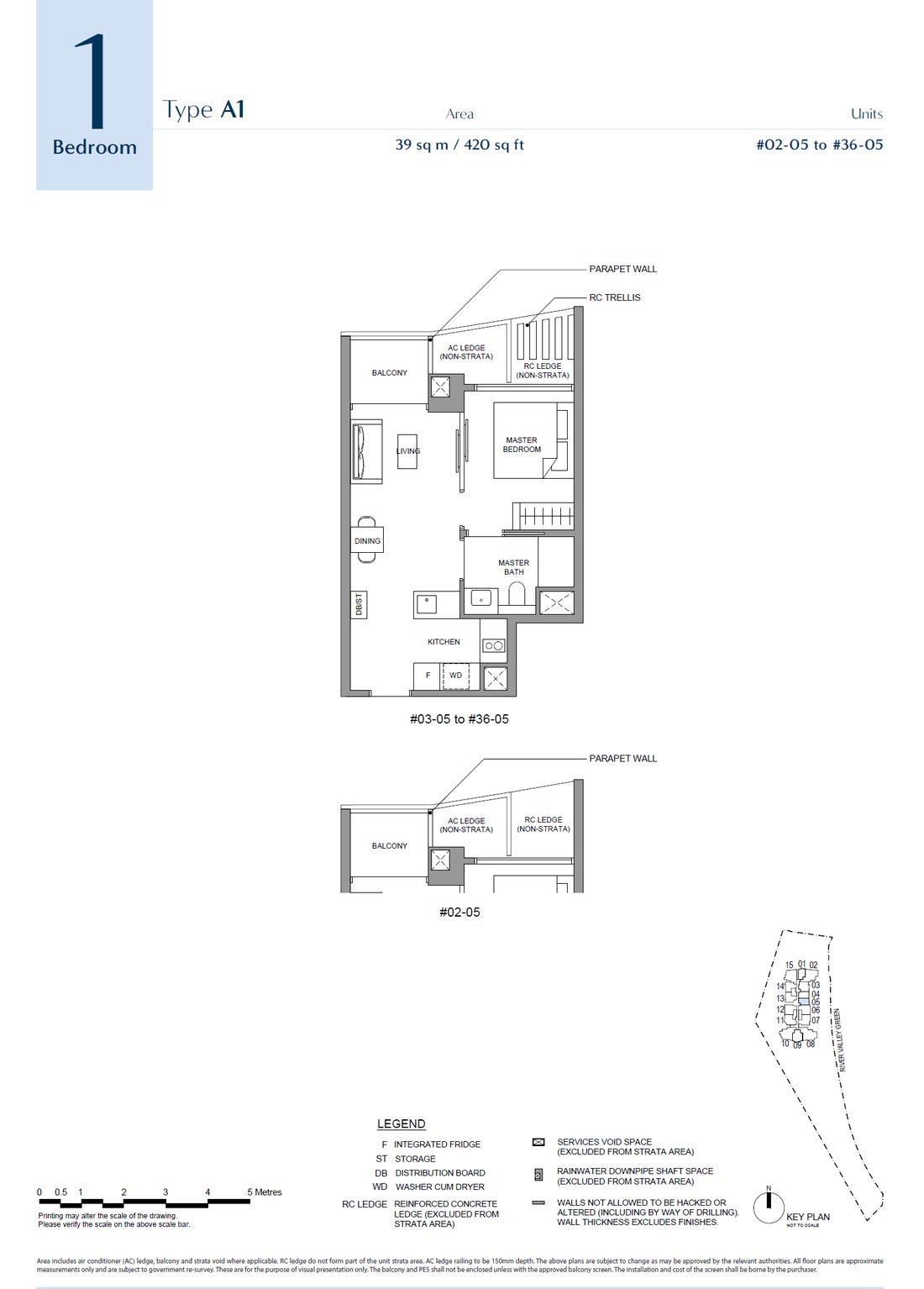 Floor plan A1 — 1 Bedroom · River Green