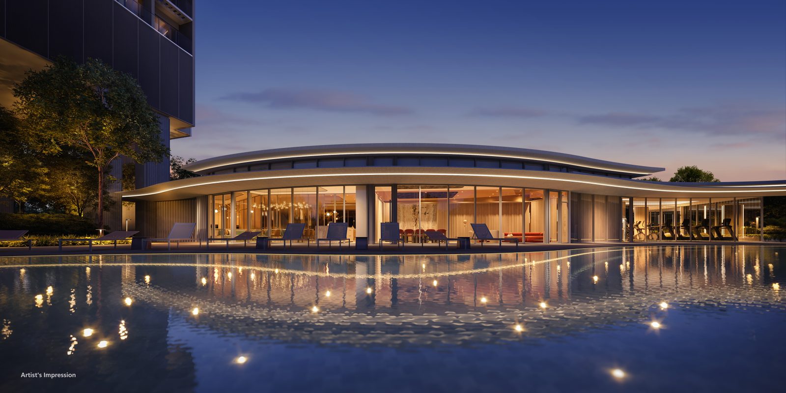 River Green — artist's impression, clubhouse and pool deck