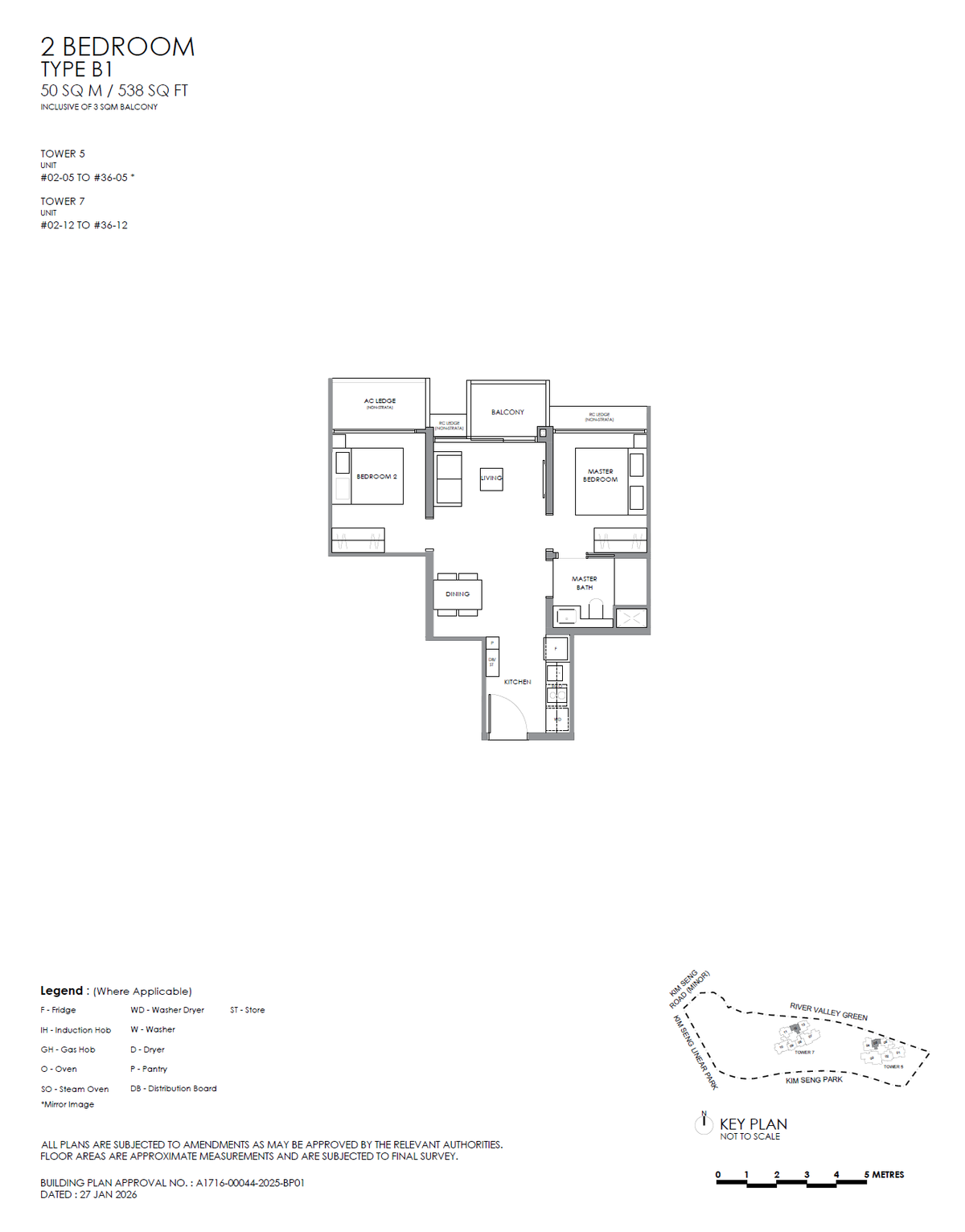 Floor plan B1 — 2 Bedroom