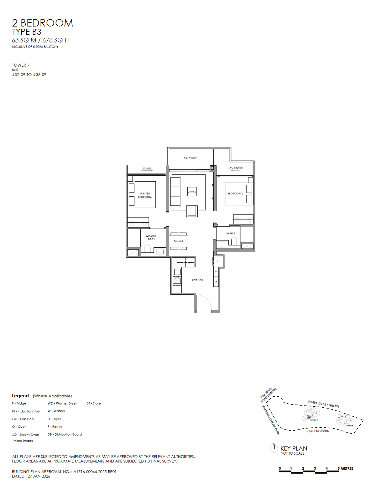 Floor plan B3 — 2 Bedroom