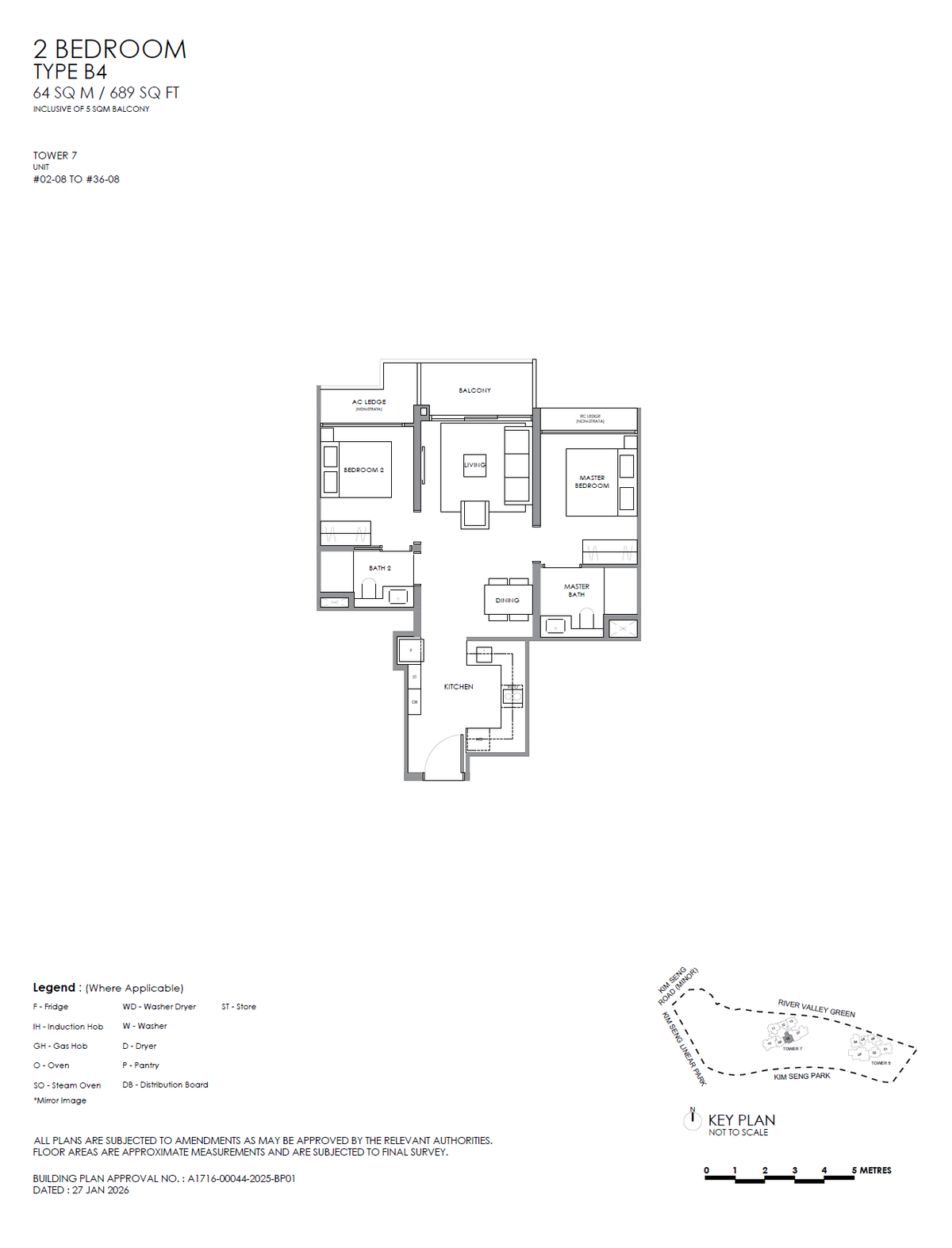 Floor plan B4 — 2 Bedroom