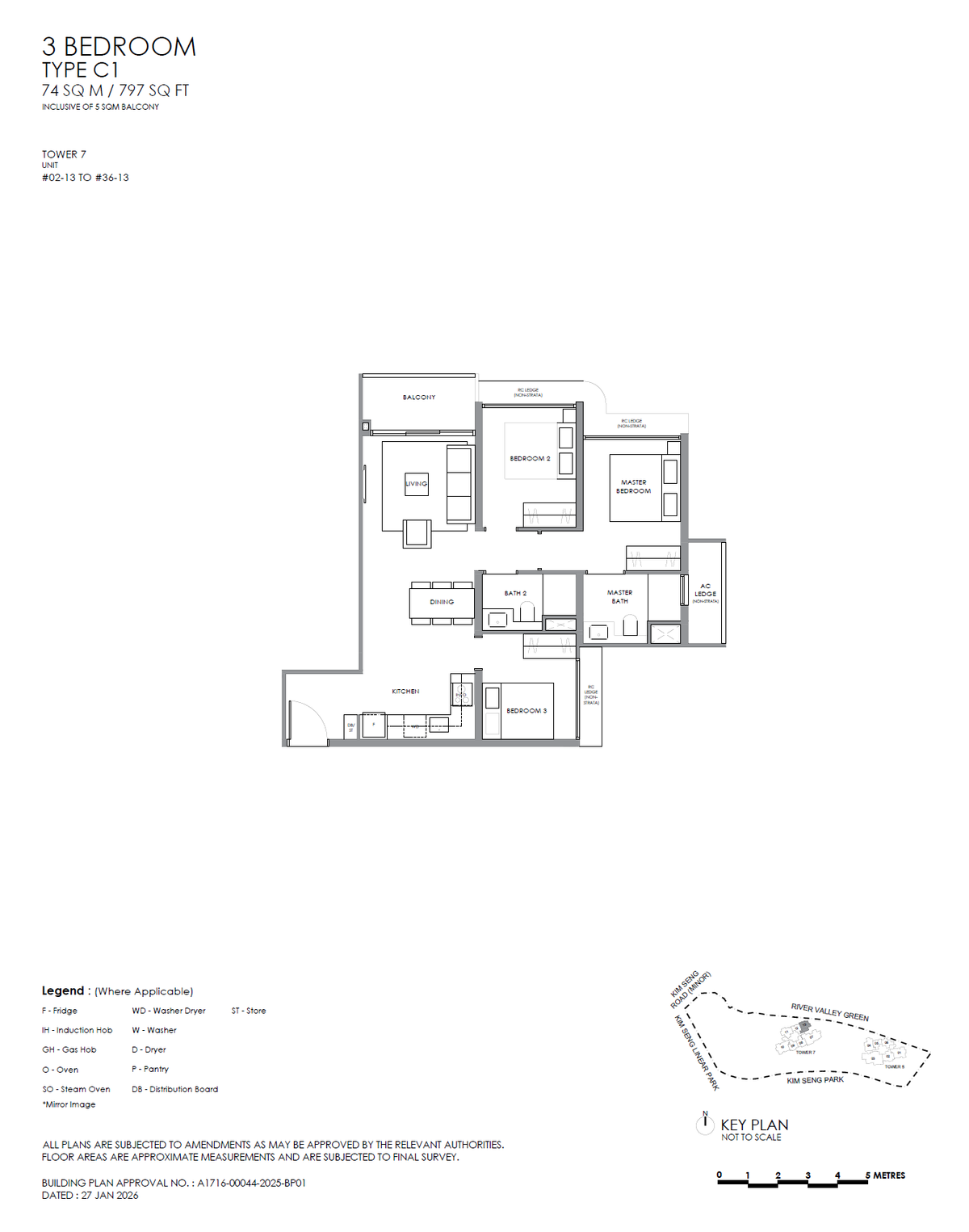 Floor plan C1 — 3 Bedroom