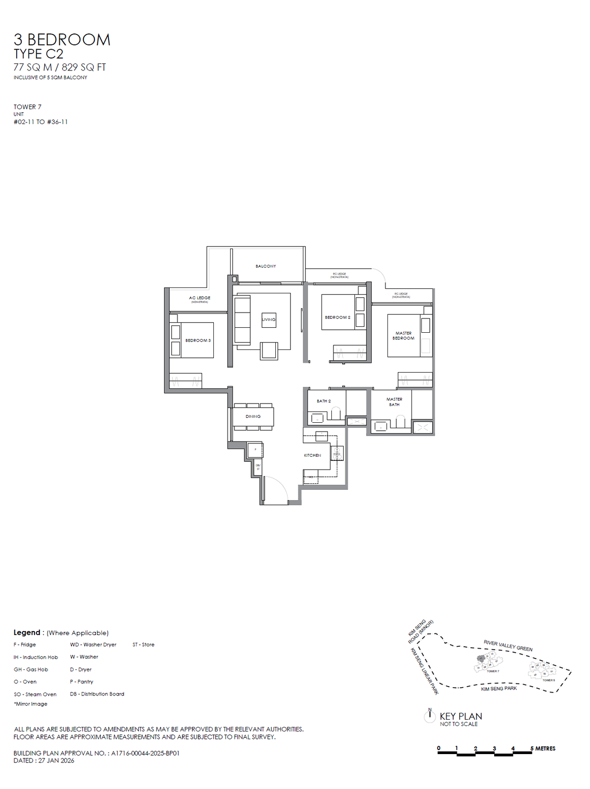 Floor plan C2 — 3 Bedroom